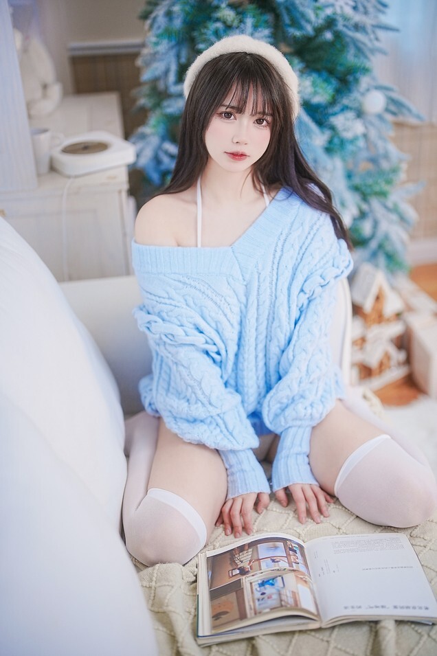 Tina很妖孽呀 - 蓝色秋冬毛衣 [27P-168MB]