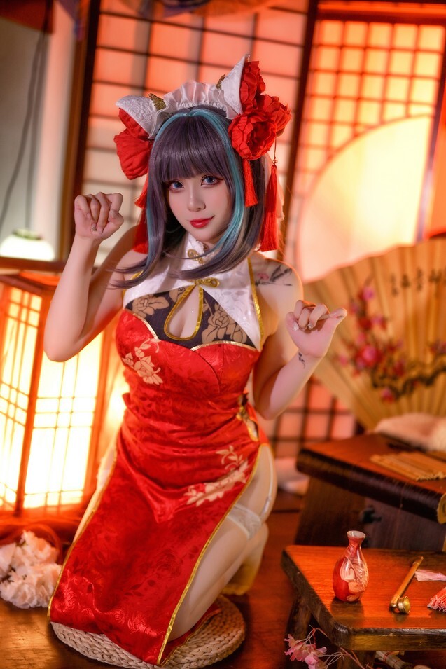 Zyra秋 - 碧蓝航线 柴郡 红旗袍 [20P-176MB]